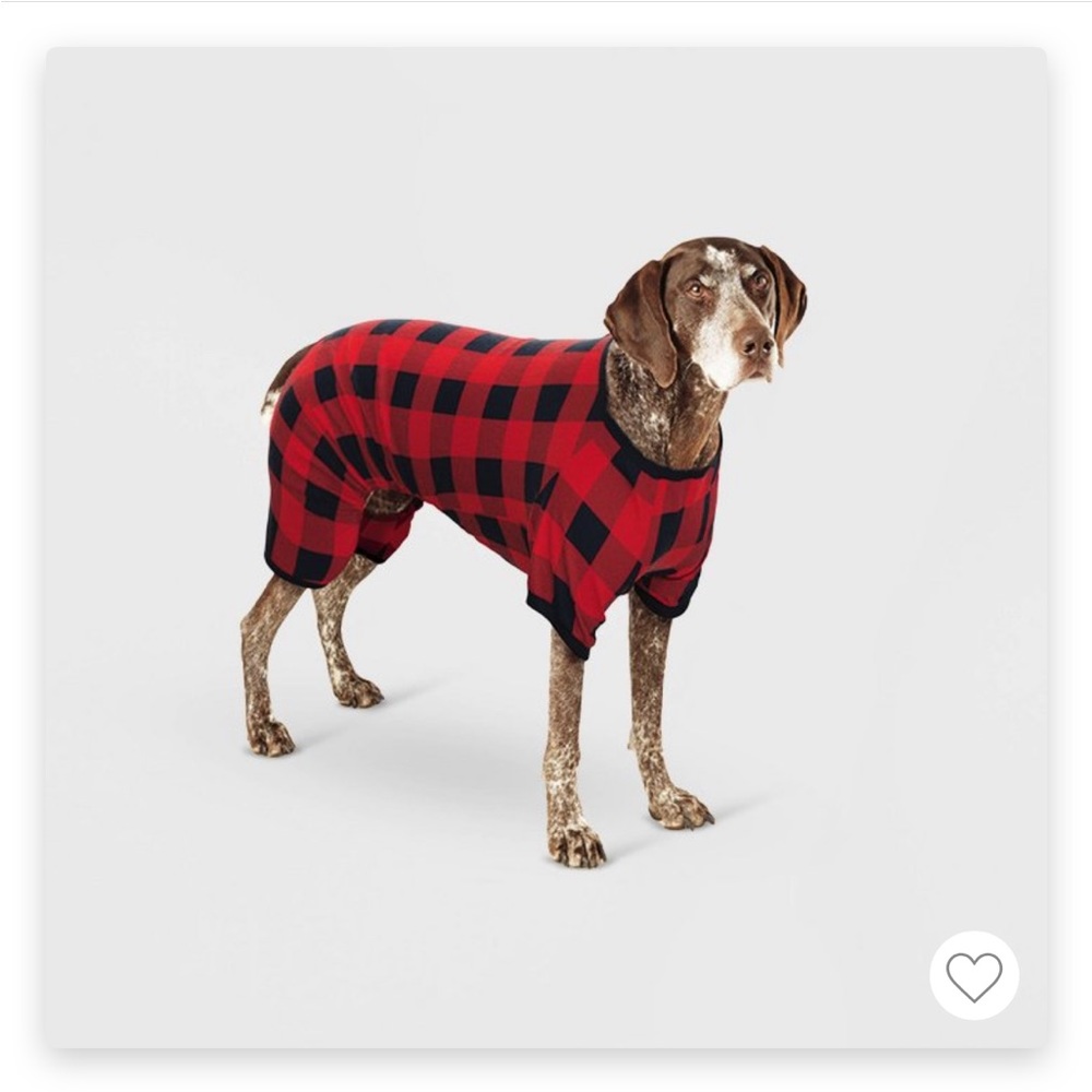 Holiday Buffalo Check Plaid Fleece Dog Pajamas